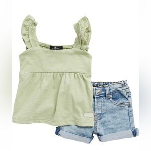 7 FOR ALL MANKIND Top and Shorts Set (Size 24M)